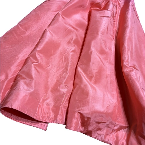 👉 Vintage Miss O Oscar de la Renta Silk Skirt Coral A-Line Formal Party Size 8 - Picture 5 of 8
